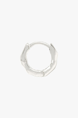 Hammered hoop silver medium (11mm)