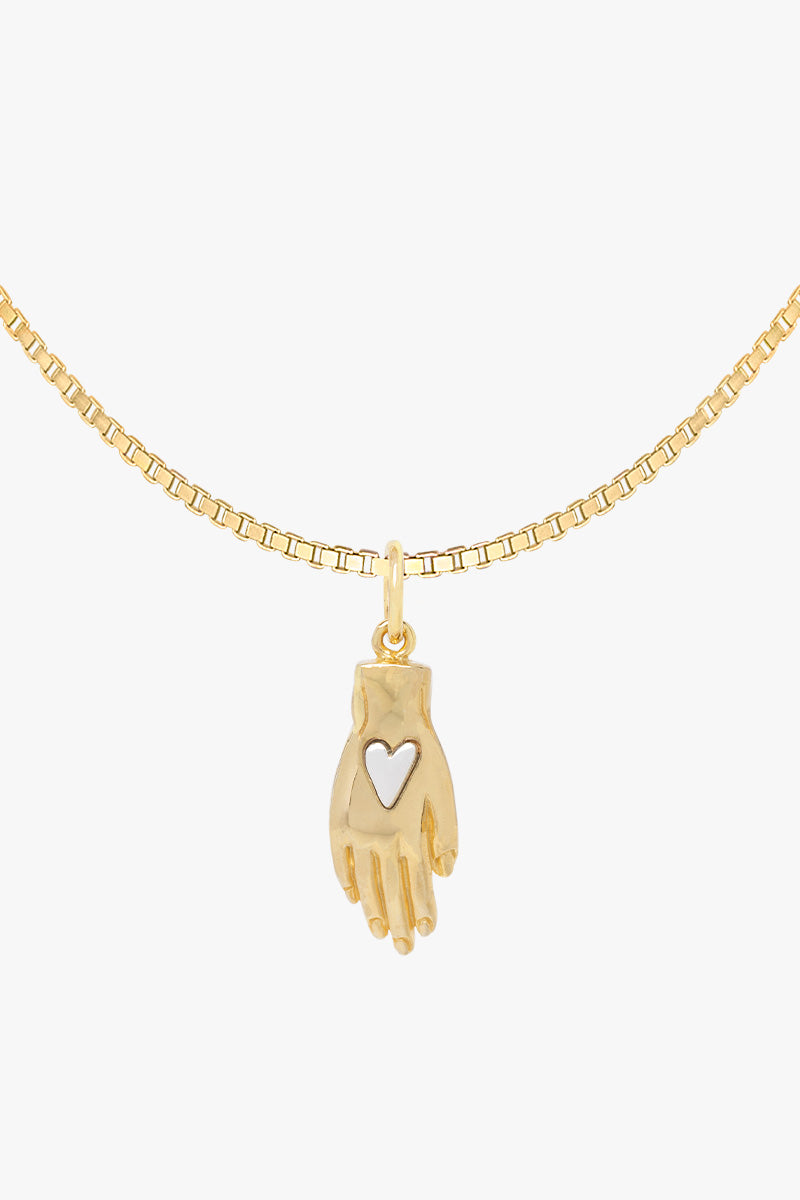 Hamsa Hand Necklace With Crystals - KAMARIA