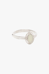Ivory color orbit ring silver