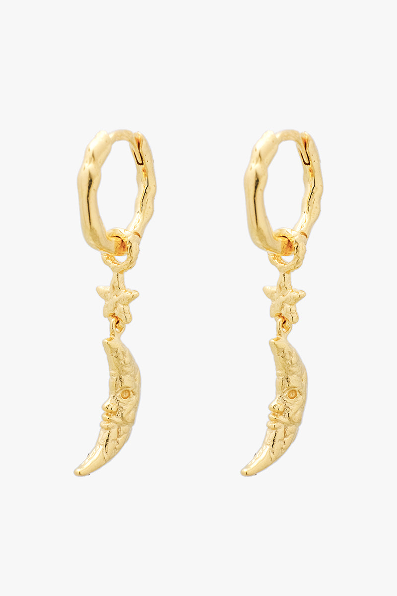 Moon & Star Earring Gold