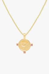 Moon coin necklace gold plated