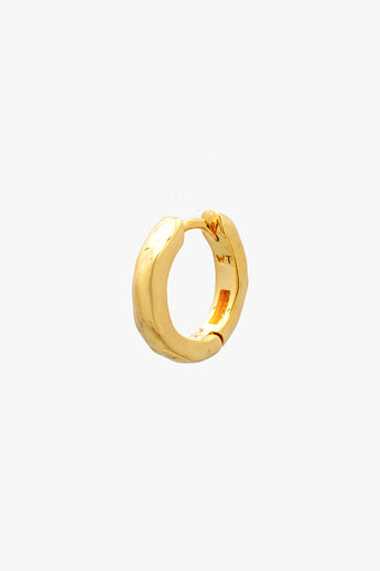 Hammered Huggie Gold Plated (15mm)