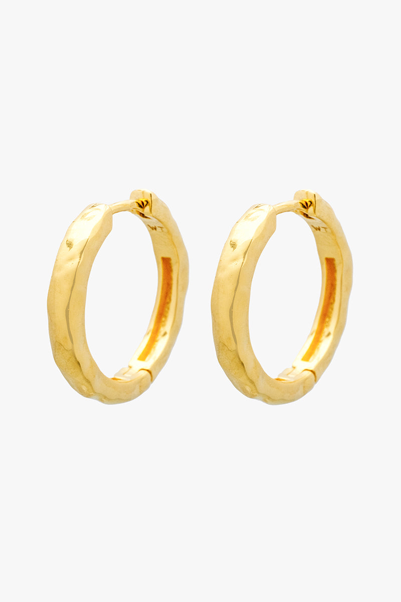 Hammered Huggie Gold Plated (20mm)