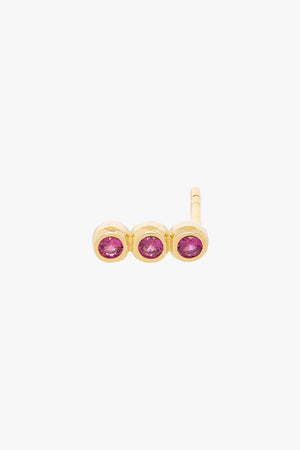 Red sun stud gold plated