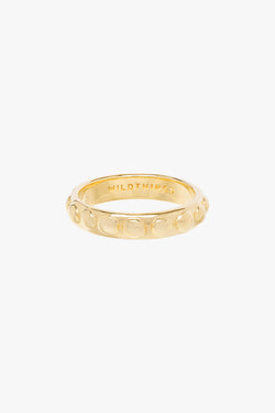 Roman dots ring gold plated