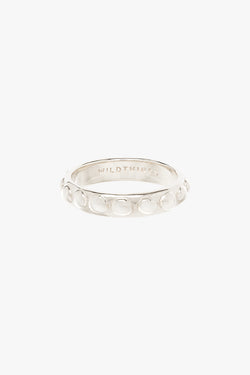 Roman dots ring silver