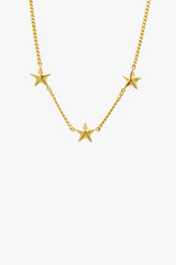 Triple Star Necklace Gold Plated