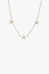 Triple Star Necklace Silver