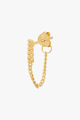 Twisted bar chain stud gold plated