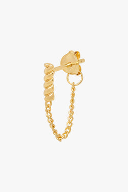 Twisted bar chain stud gold plated