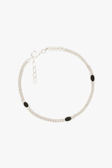 Black dotted chunky chain bracelet silver 
