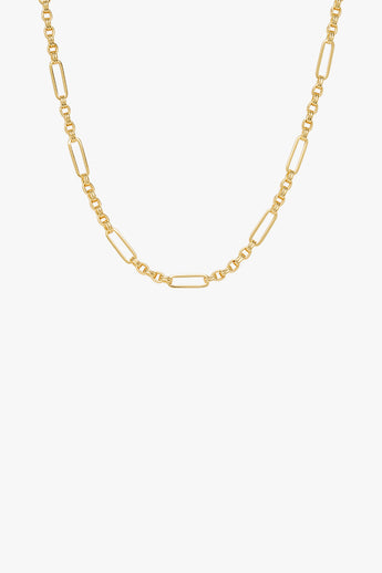 Bold link chain necklace gold plated (50cm)