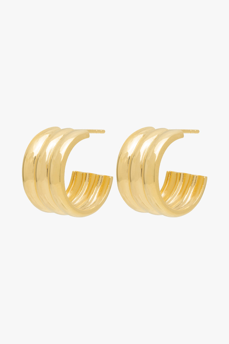 Bold soul triple hoop gold plated