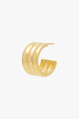 Bold soul triple hoop gold plated