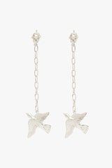 Lucky swallow chain earring silver