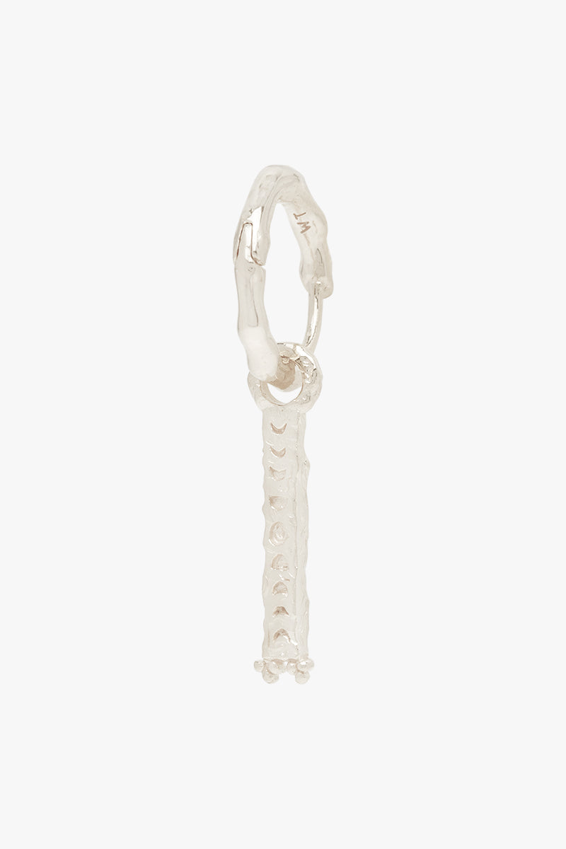Lunar phases hoop earring silver
