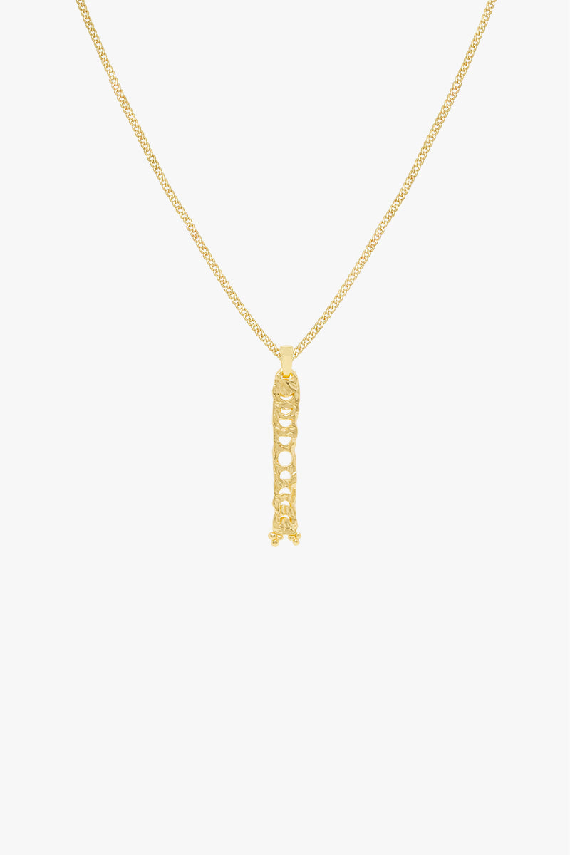 Lunar phases necklace gold plated