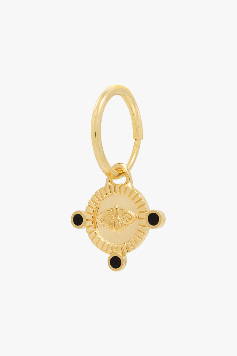 Mariposa coin earring gold plated 