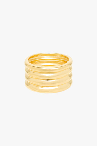 Nomadic stacked ring gold plated