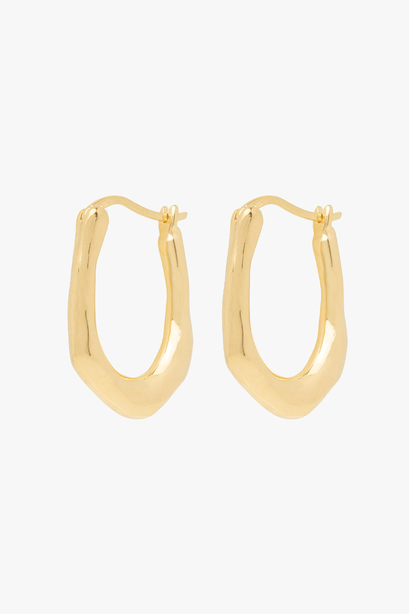 Organic oval hoop gold plated (20mm)