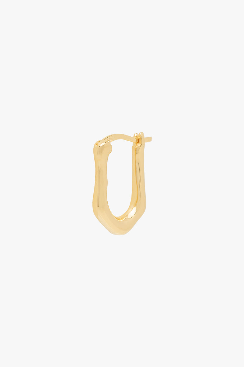Organic oval hoop gold plated (15mm)