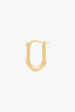 Organic oval hoop gold plated (15mm)