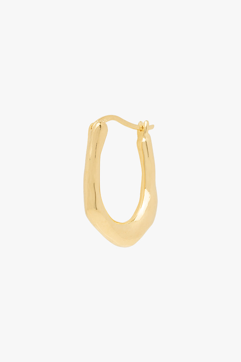 Organic oval hoop gold plated (20mm)