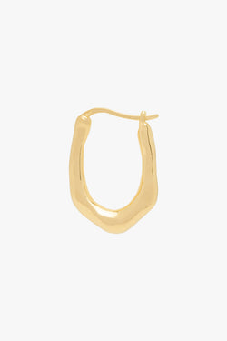 Organic oval hoop gold plated (20mm)