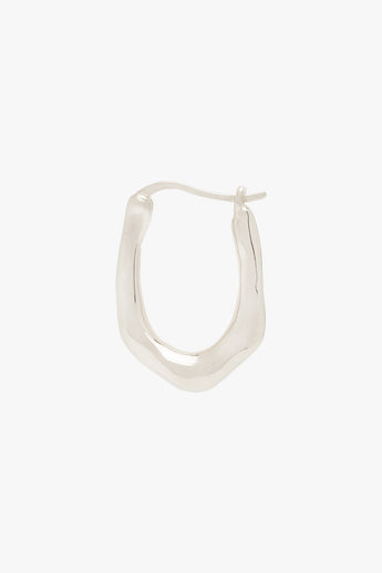 Organic oval hoop silver (25mm)