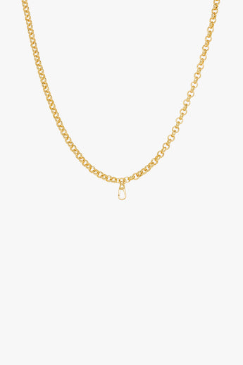 Rolo necklace with clasp gold plated (43cm)