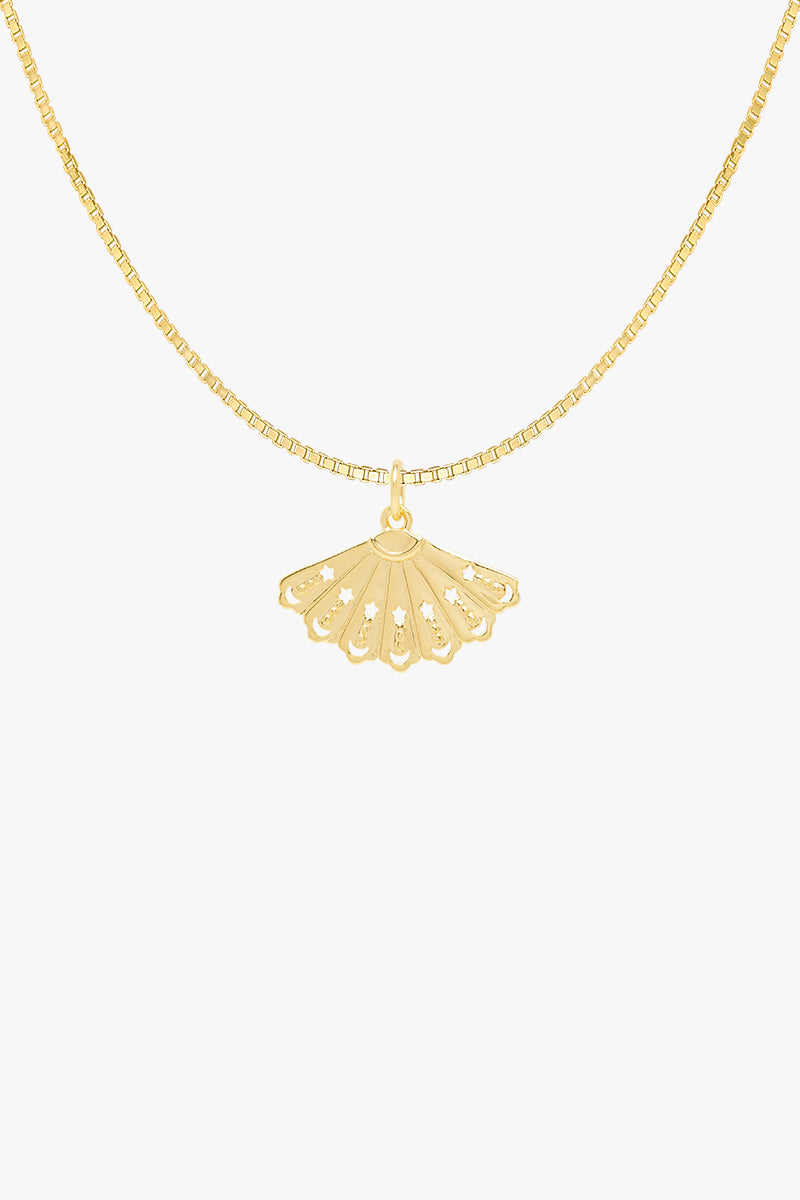 Rosario fan necklace gold plated  