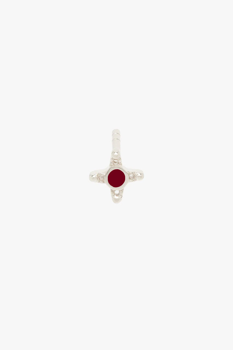Ruby Romance Stud Silver