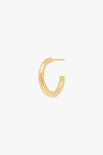 Wanderlust hammered hoop gold plated (18 mm)