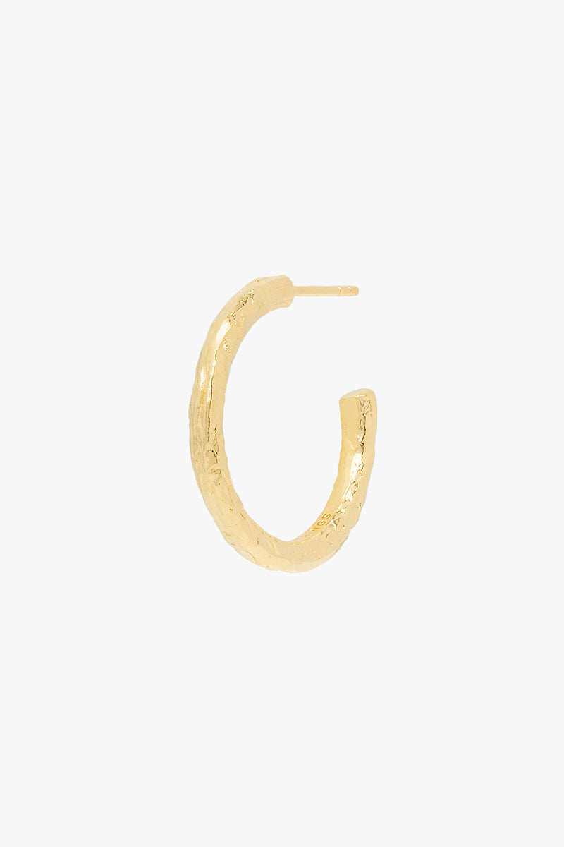 Wanderlust hammered hoop gold plated (24mm)