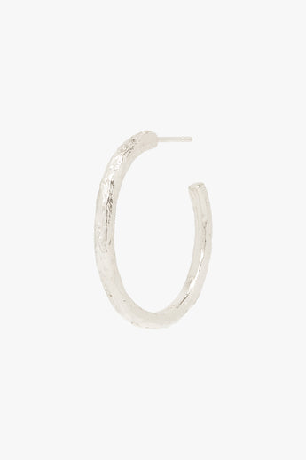 Wanderlust hammered hoop silver (32mm)