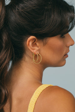 Dots hoop gold plated 30mm