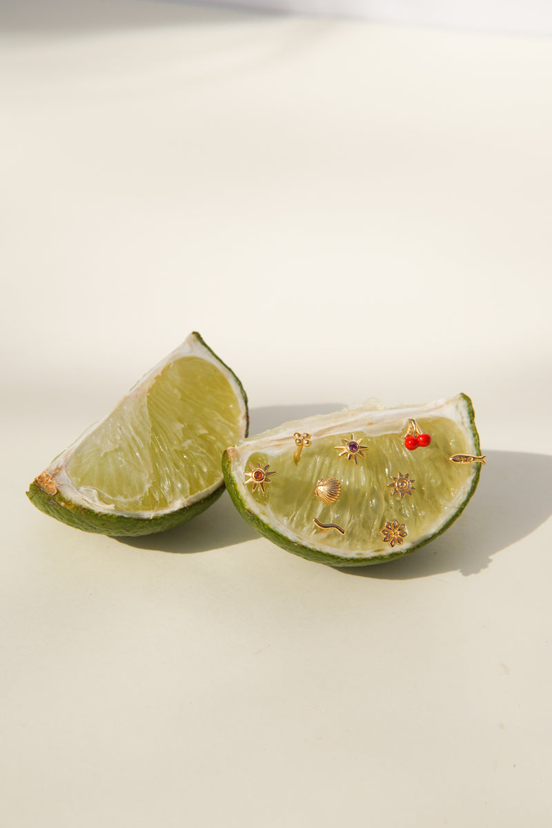 Cherry Blossom Stud Gold Plated