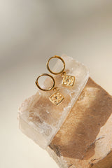 Azulejo Hoop  Earring Gold Plated