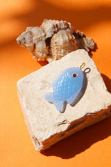 Blue Fish Necklace Gold Plated