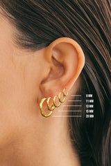 Hammered hoop gold plated large (13mm)