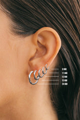 Hammered hoop silver large (13mm)