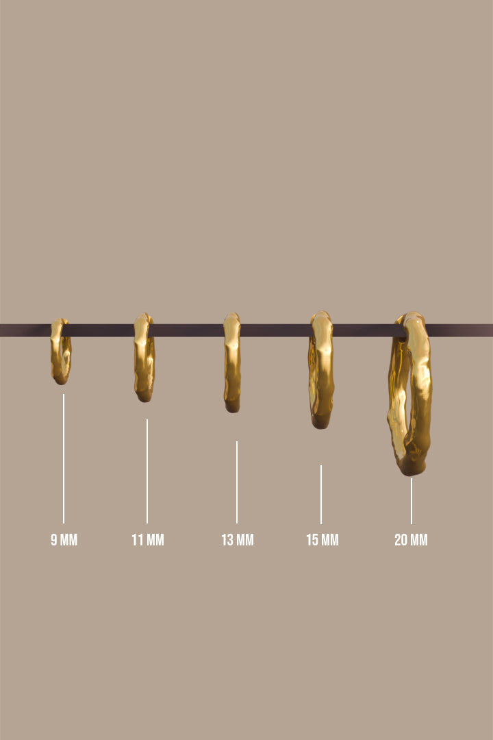 Hammered hoop gold plated large (13mm)