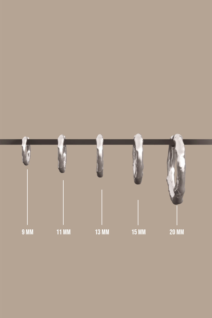 Hammered hoop silver large (13mm)