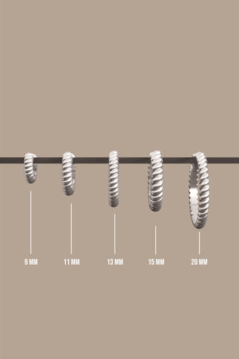 Bold Twisted Hoop Silver (11mm)