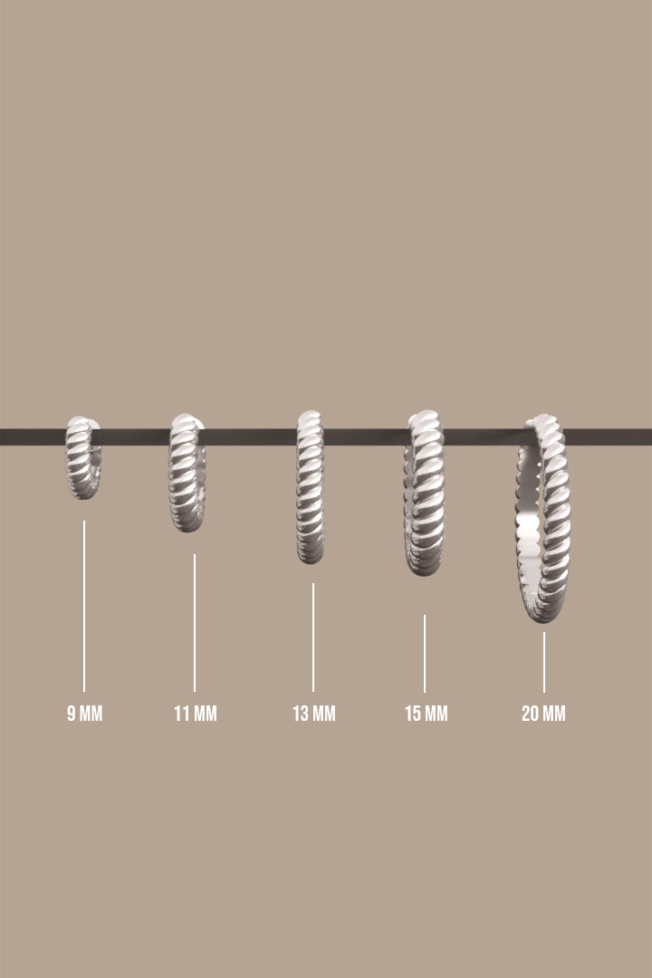 Bold Twisted Hoop Silver (9mm)