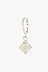 Flora Tile Hoop Earring Silver