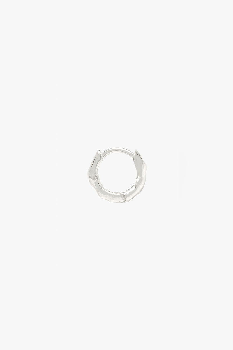 Hammered hoop silver medium (11mm)