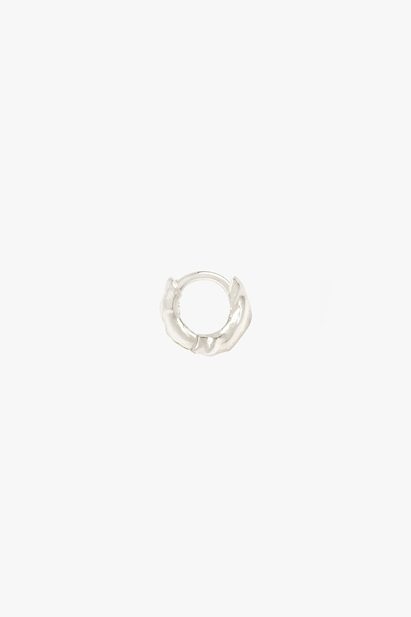 Hammered hoop silver small (9mm)