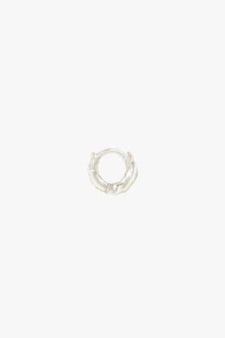 Hammered hoop silver small (9mm)