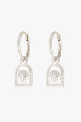 Scallop Medallion Hoop Silver